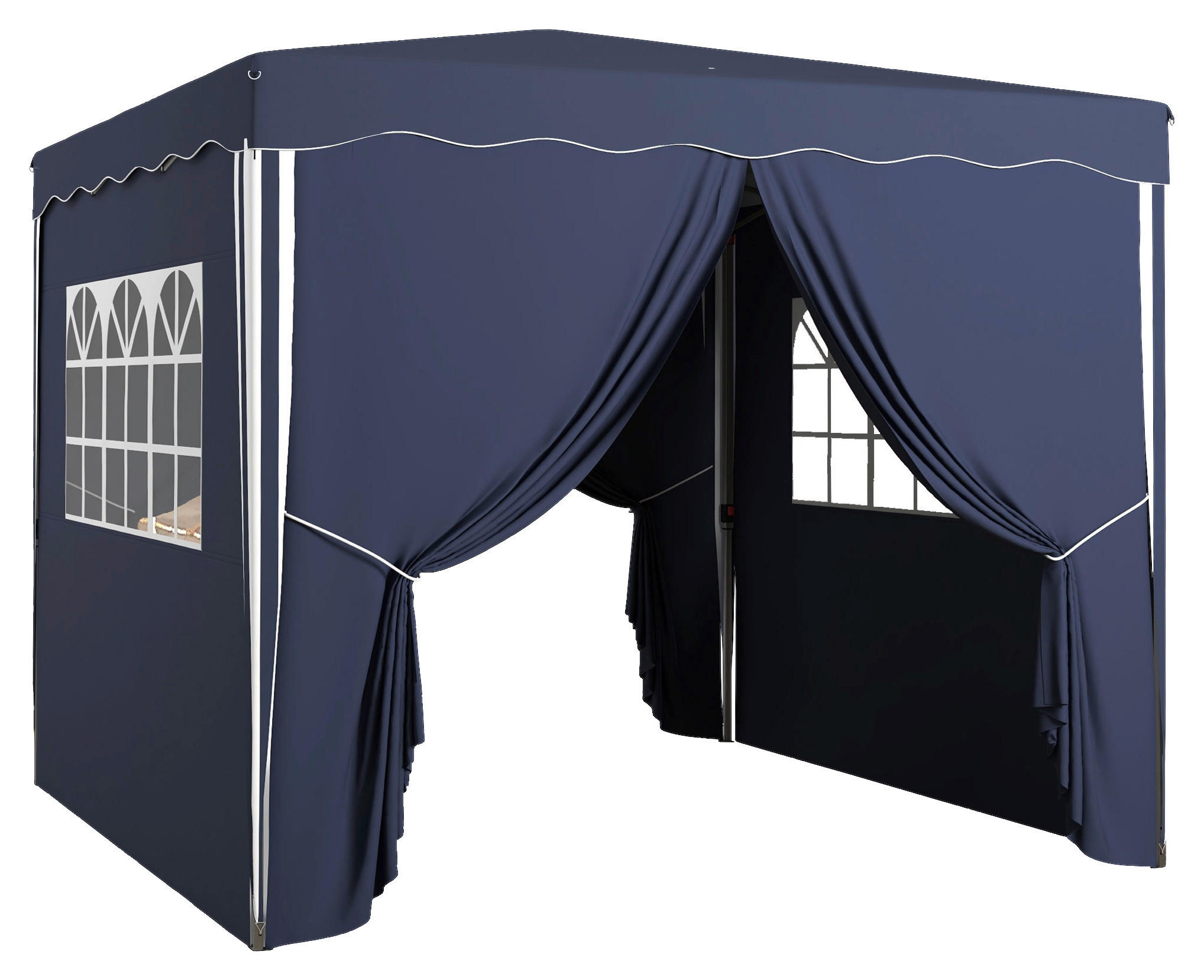 Outsunny Pavillon blau Polypropylen B/H/L: ca. 297x297x286 cm Pavillon - blau (286,00/297,00/297,00cm) - Outsunny