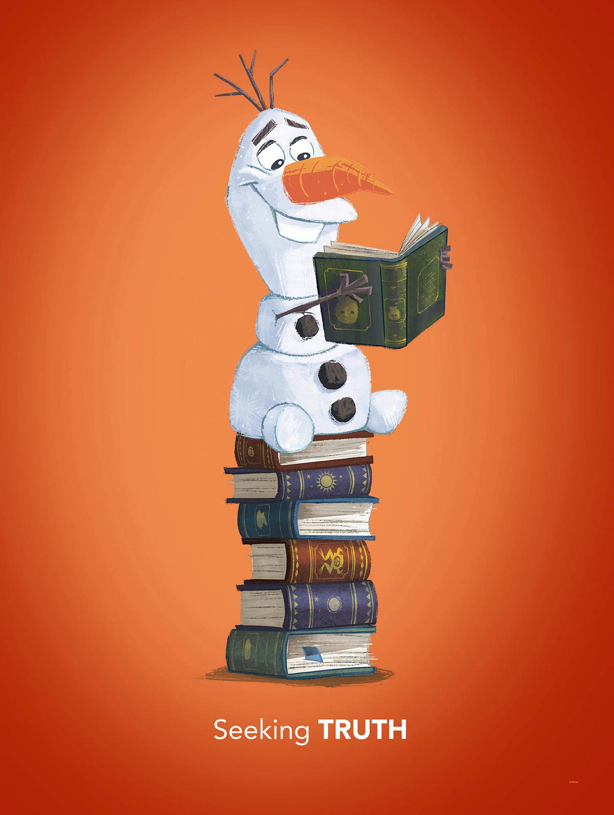 Komar Poster Frozen Olaf Reading Disney B/L: ca. 30x40 cm Frozen Olaf Reading - (30,00/40,00cm) - Komar