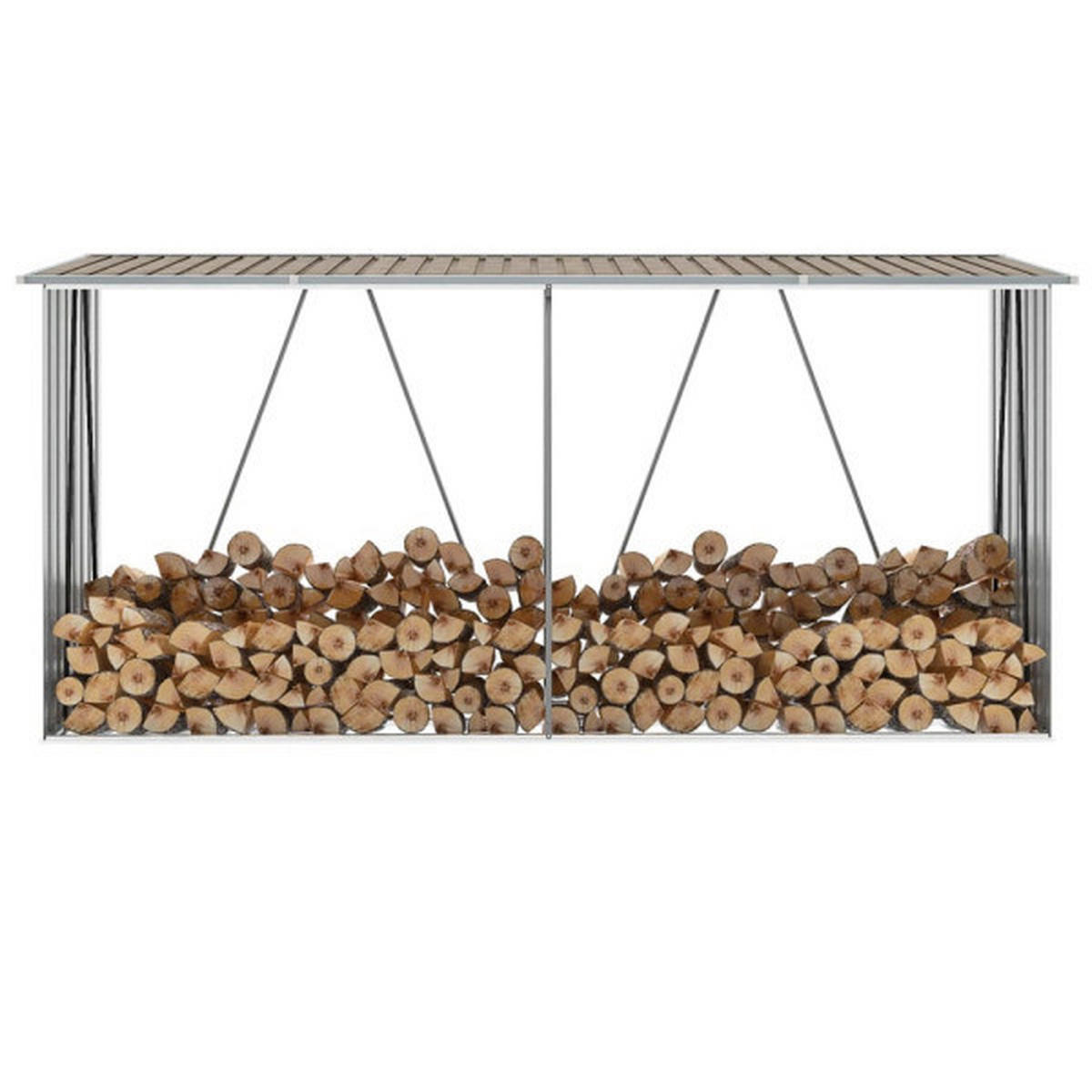 VidaXL Brennholzlager braun B/H: ca. 330x152 cm Brennholzlager - braun (330,00/152,00cm) - VidaXL