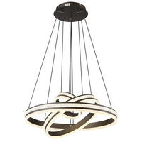 GLOBO LED-Pendelleuchte titanfarbig klar Kunststoff Metall H/D: ca. 120x60 cm GROUNI - klar/titanfarbig (60,00/120,00cm) - GLOBO