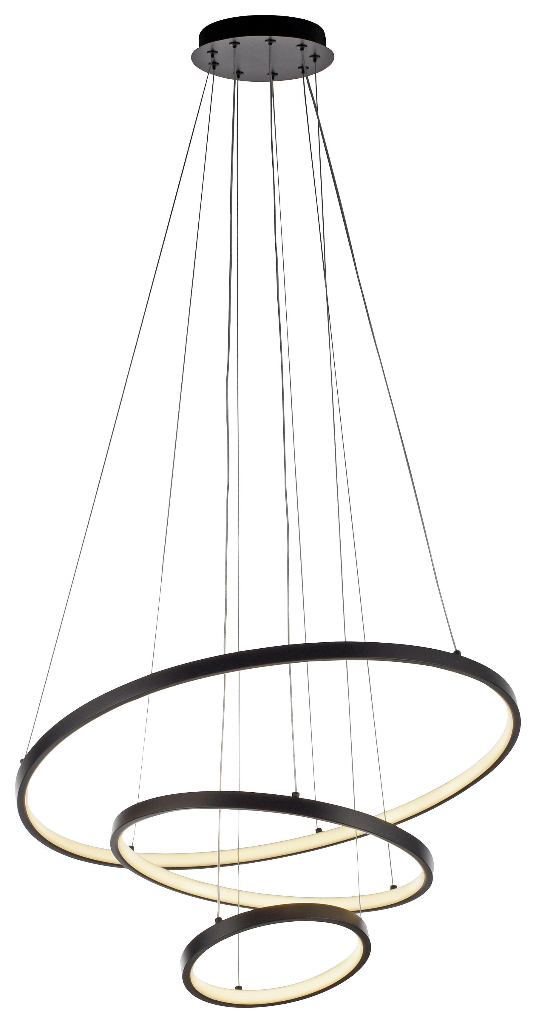 Just Light LED-Pendelleuchte schwarz B/H/L: ca. 61x150x61 cm LED-Pendelleuchte_Cerchi - schwarz (61,00/61,00/150,00cm) - Just Light