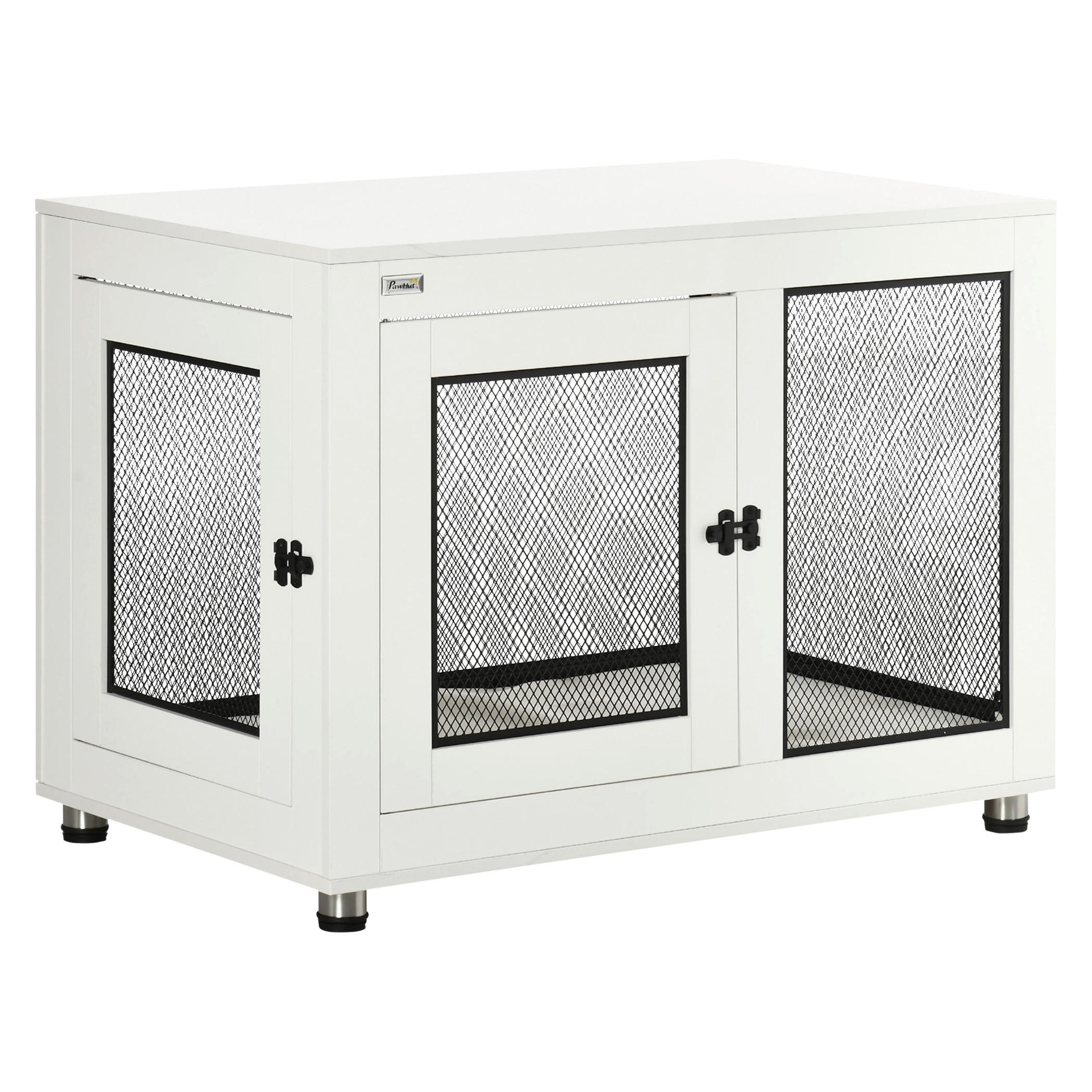 PawHut Hunde-Zubehör weiß Spanplatte B/H/L: ca. 60x94x71,5 cm Hundekäfig - weiß (71,50/60,00/94,00cm) - PawHut