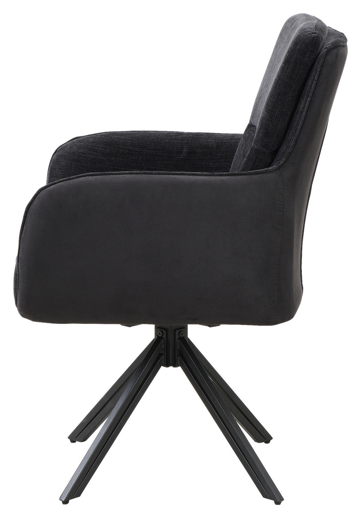Stuhl TINO schwarz Metall Microfaser B/H/T: ca. 62x94x70 cm TINO - schwarz (62,00/94,00/70,00cm) - byLIVING