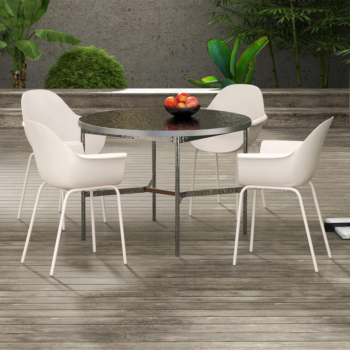 Outsunny Bistro-Set grau Stahl B/H/L: ca. 55x84x59 cm Bistro-Set - grau (59,00/55,00/84,00cm) - Outsunny