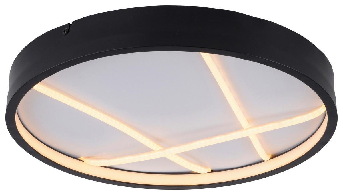 Just Light LED-Deckenleuchte schwarz H/D: ca. 5,3x40 cm LED-Deckenleuchte_Mikado - schwarz (40,00/5,30cm) - Just Light