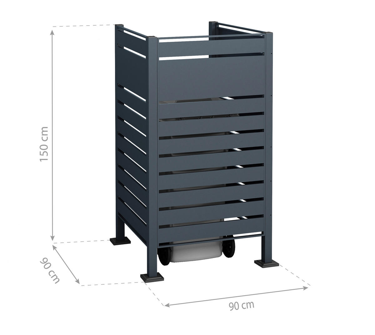 Westmann MülltonnenverkleidungBox Planum Box Planum - anthrazit (90,00/90,00/150,00cm) - Westmann