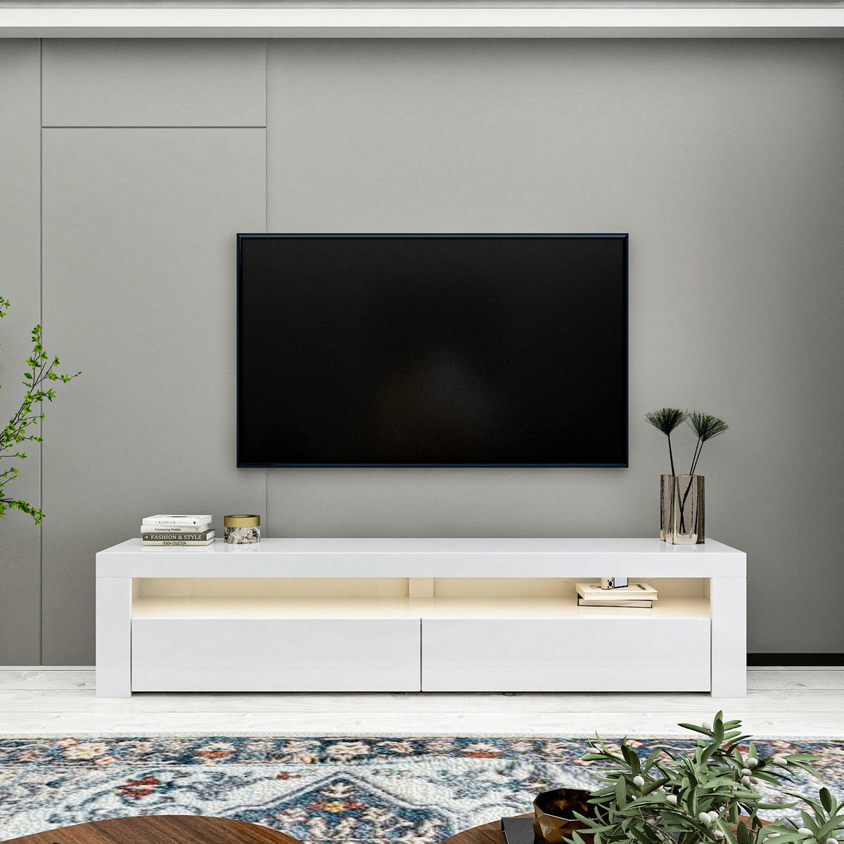 TV-Lowboard Basti weiß B/H/T: ca. 150x46,8x36,8 cm Basti - weiß (150,00/46,80/36,80cm) - moebel17