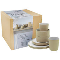 CreaTable Kombiservice Futuro weiß Steinzeug 8 tlg. Futuro - sand/weiß - CreaTable