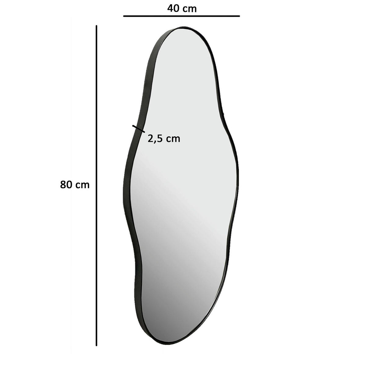 Wandspiegel schwarz Metall B/H/T: ca. 40x80x2,5 cm Wandspiegel - schwarz (40,00/80,00/2,50cm) - Wohnling