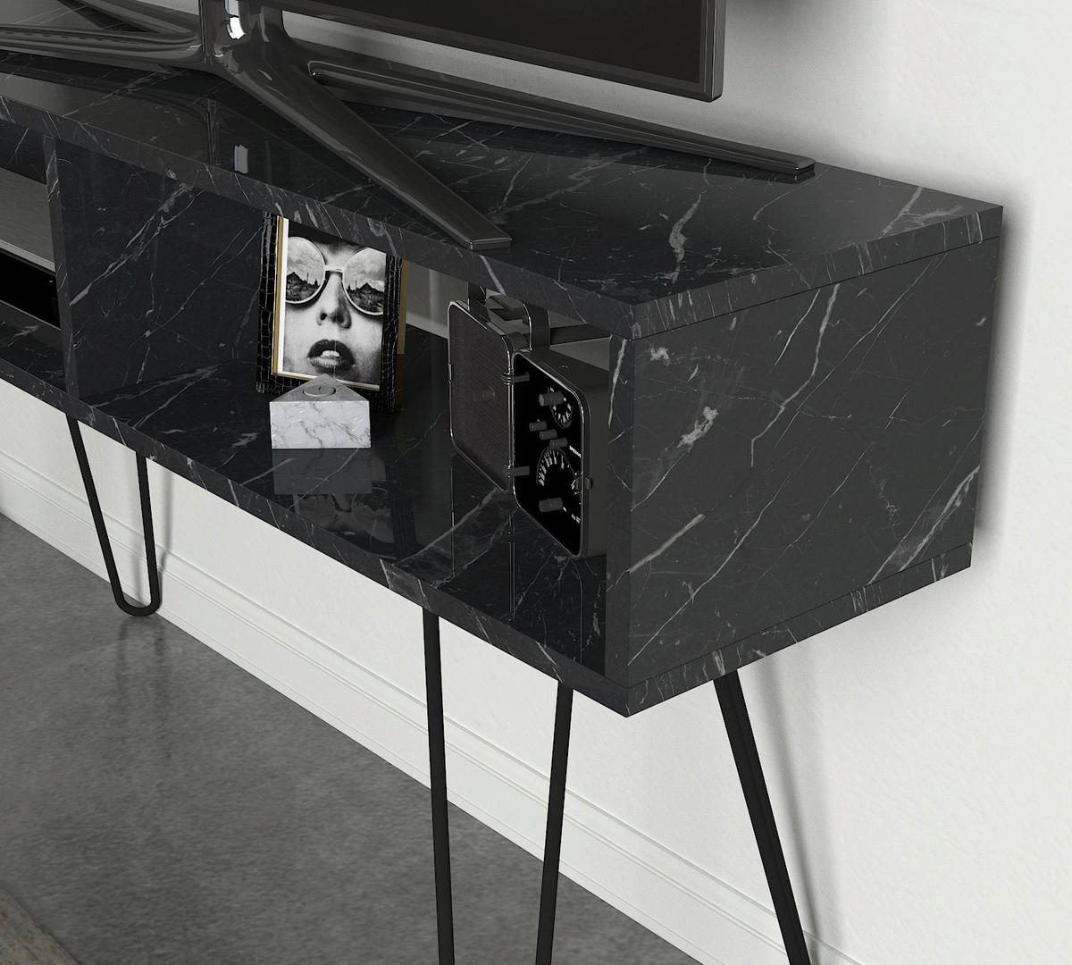 TV-Lowboard Alya Marmoroptik B/H/T: ca. 120x68,5x29,5 cm Alya - Marmoroptik (120,00/68,50/29,50cm) - moebel17