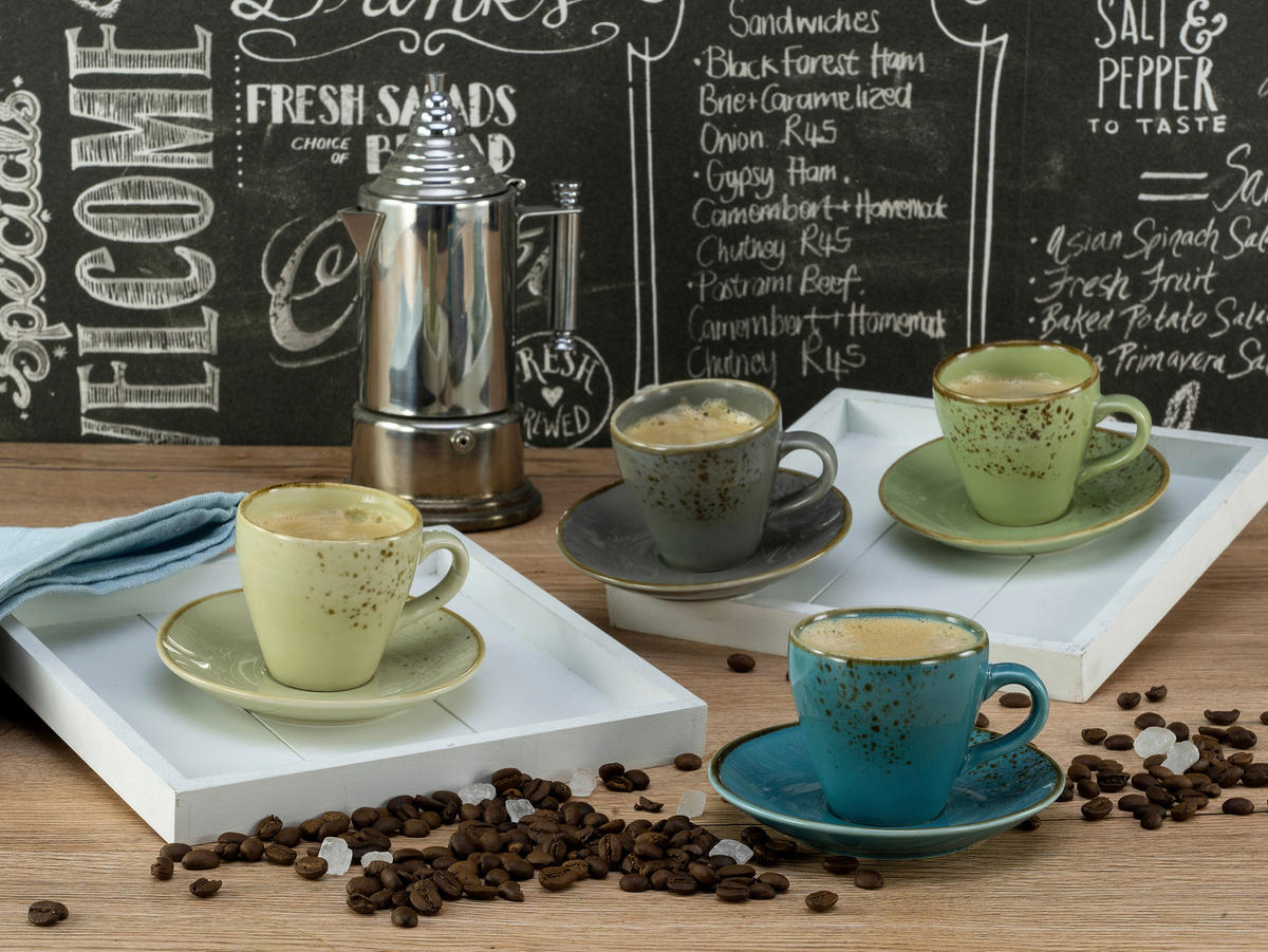 CreaTable Espresso-Set NATURE COLLECTION multicolor Steinzeug NATURE COLLECTION - multicolor - CreaTable