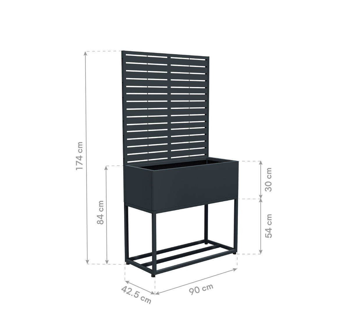 Westmann Pflanzkasten Dekora anthrazit Stahl B/H/L: ca. 90x170x40 cm Dekora - anthrazit (40,00/90,00/170,00cm) - Westmann