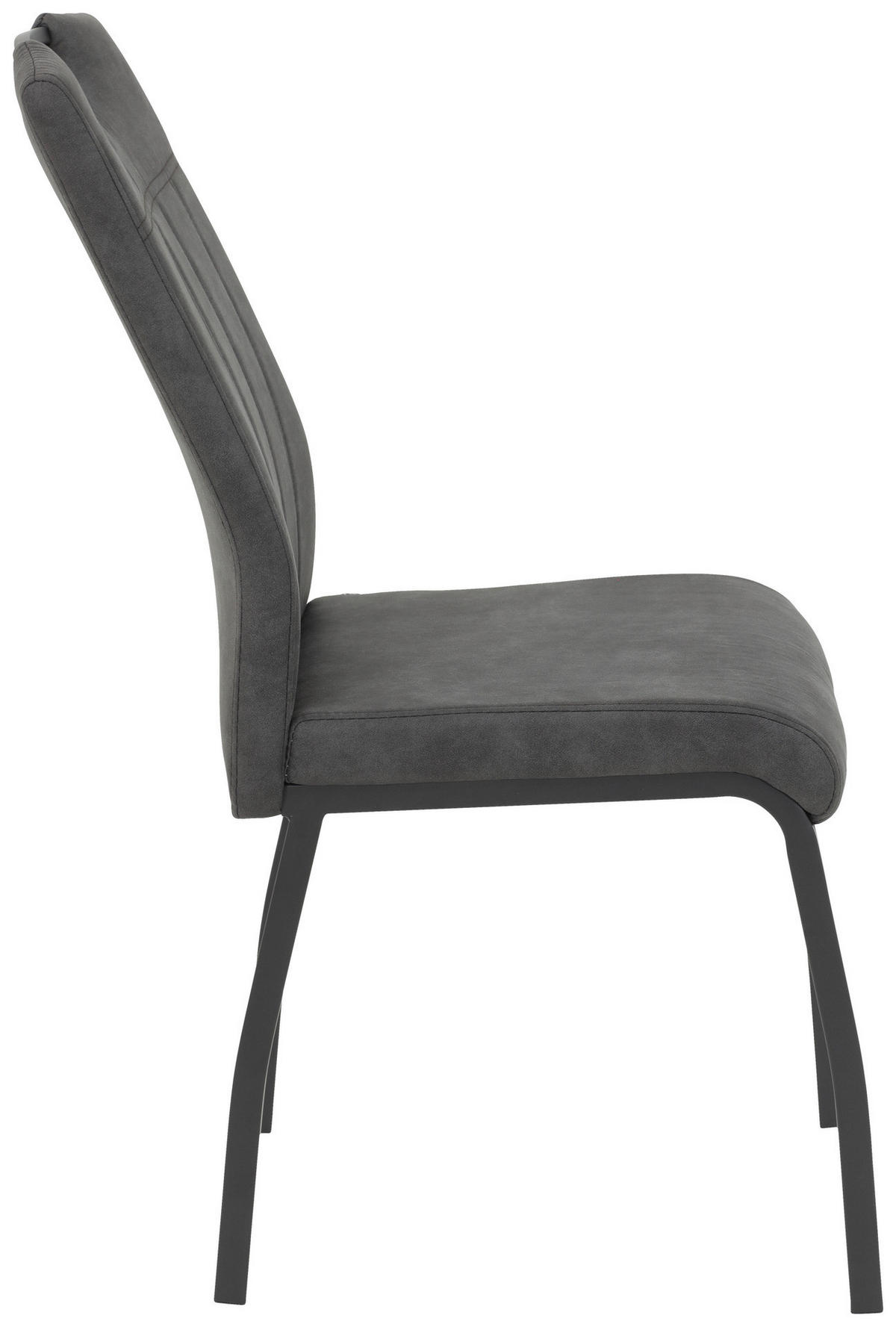 Stuhl 4er Set ELIF III anthrazit Vintage grau Microfaser Metall B/H/T: ca. 44x96x64 cm 4er Set ELIF III - anthrazit/grau (44,00/96,00/64,00cm) - Hela