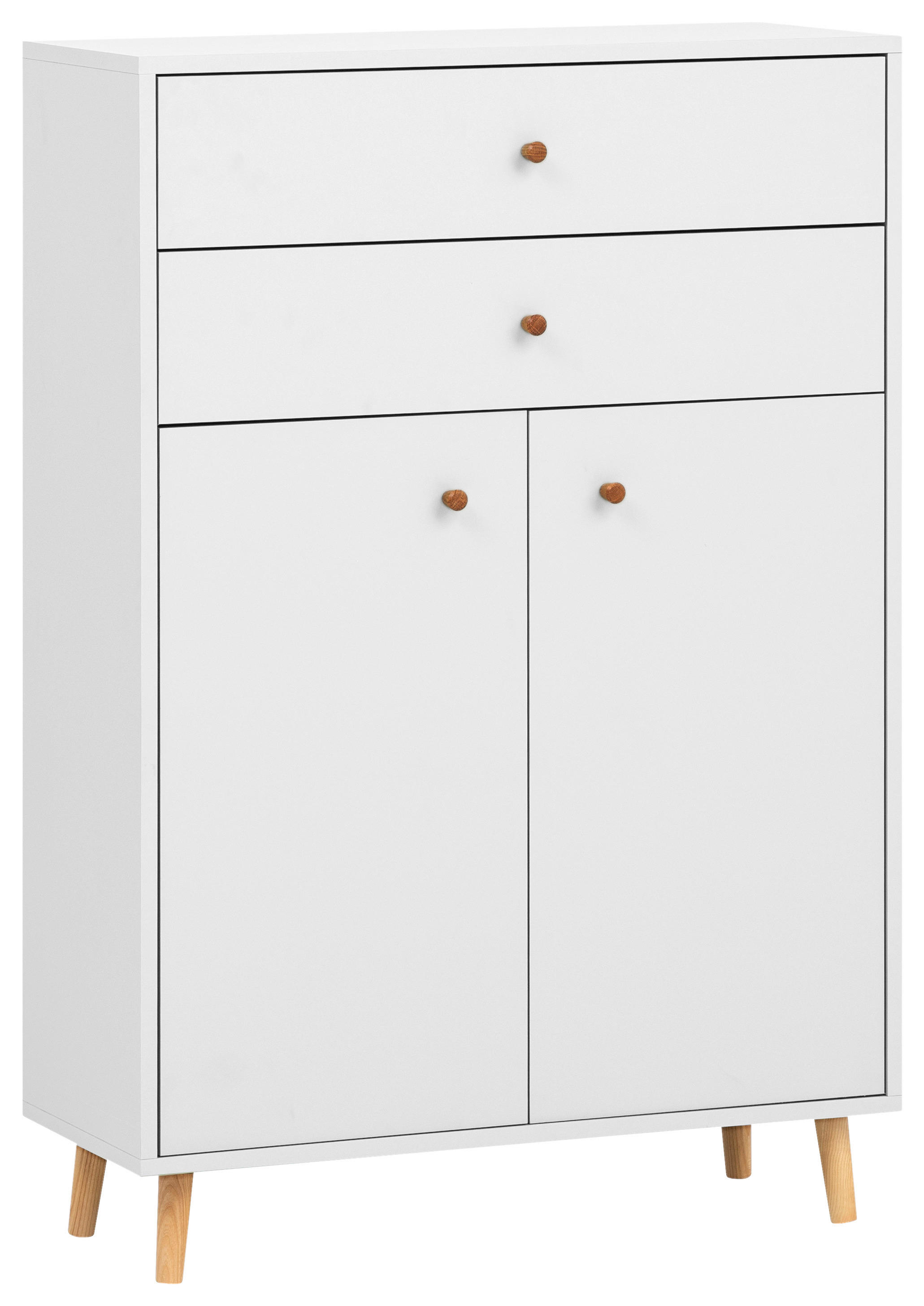Highboard Bjarne weiß matt B/H/T: ca. 77x113,4x33,05 cm Bjarne - weiß (77,00/113,40/33,05cm) - Schildmeyer