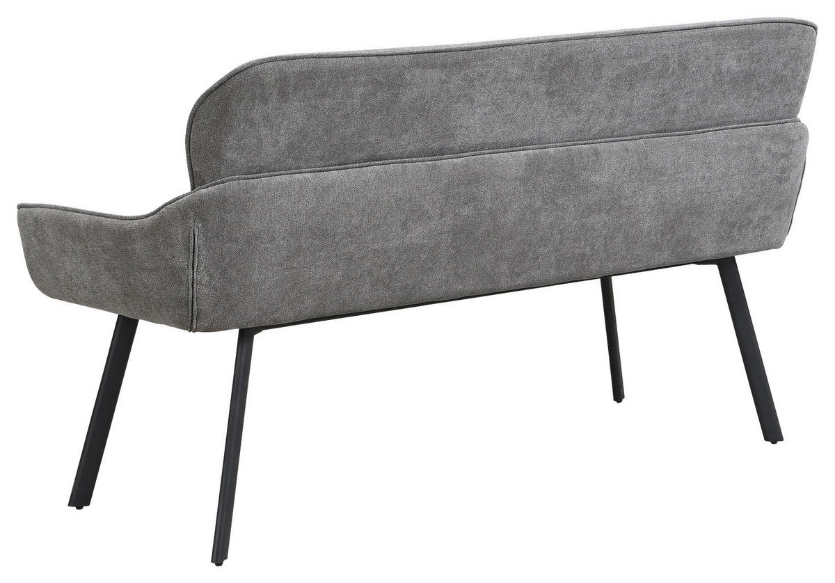 Sitzbank RICO schwarz grau Stoff Metall B/H/T: ca. 140x90x62 cm RICO - schwarz/grau (140,00/90,00/62,00cm) - byLIVING