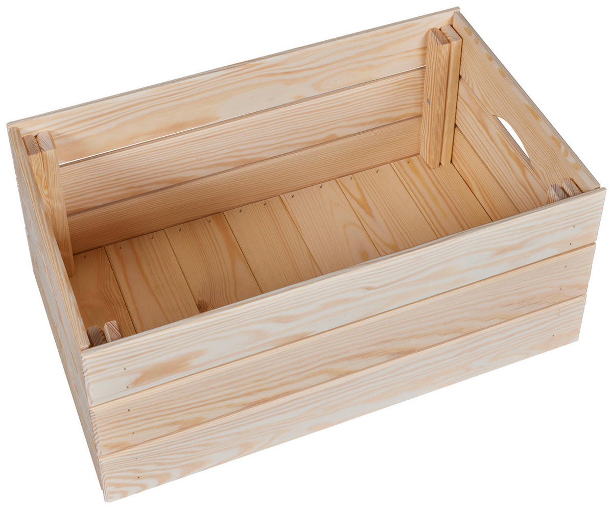 Holzkiste Valloni M natur natur Holz B/H/L: ca. 31,5x23x51 cm Valloni M - natur (51,00/31,50/23,00cm) - Inter Link