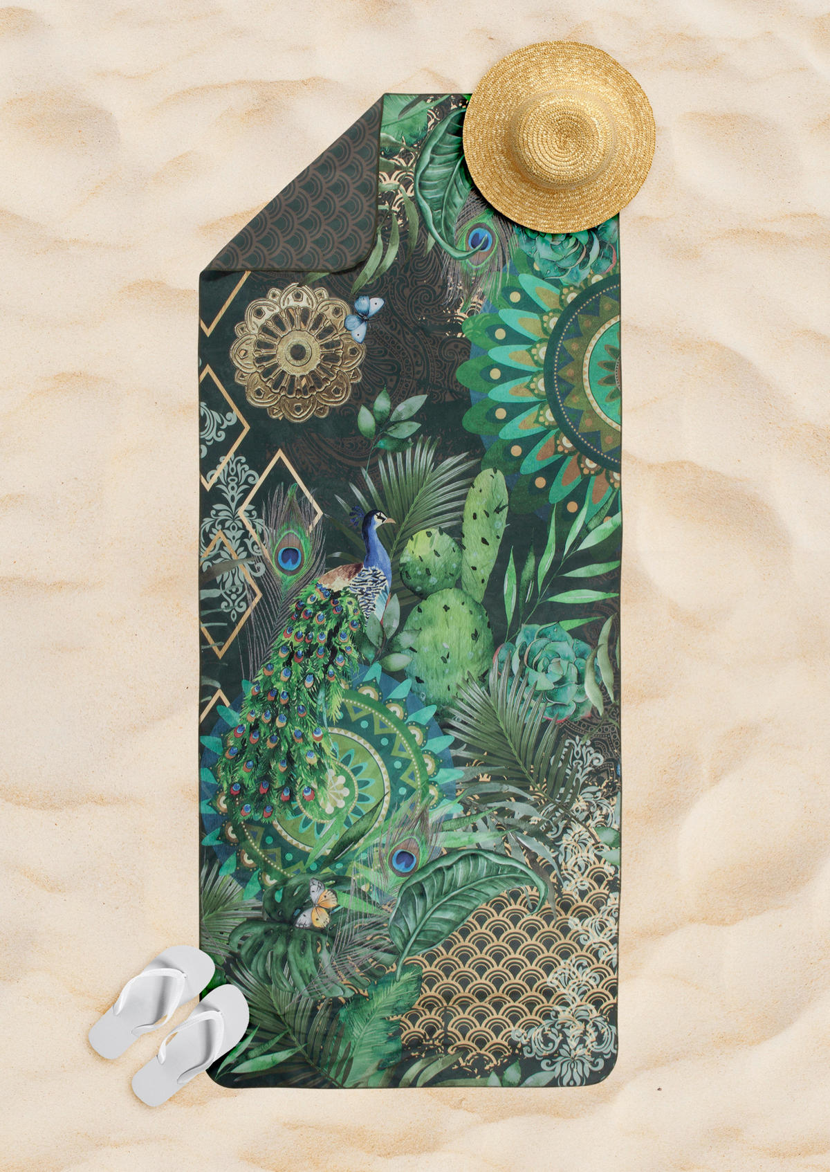 Strandtuch Botalia grün Polyester B/L: ca. 50x100 cm Botalia - grün (50,00/100,00cm) - HIP