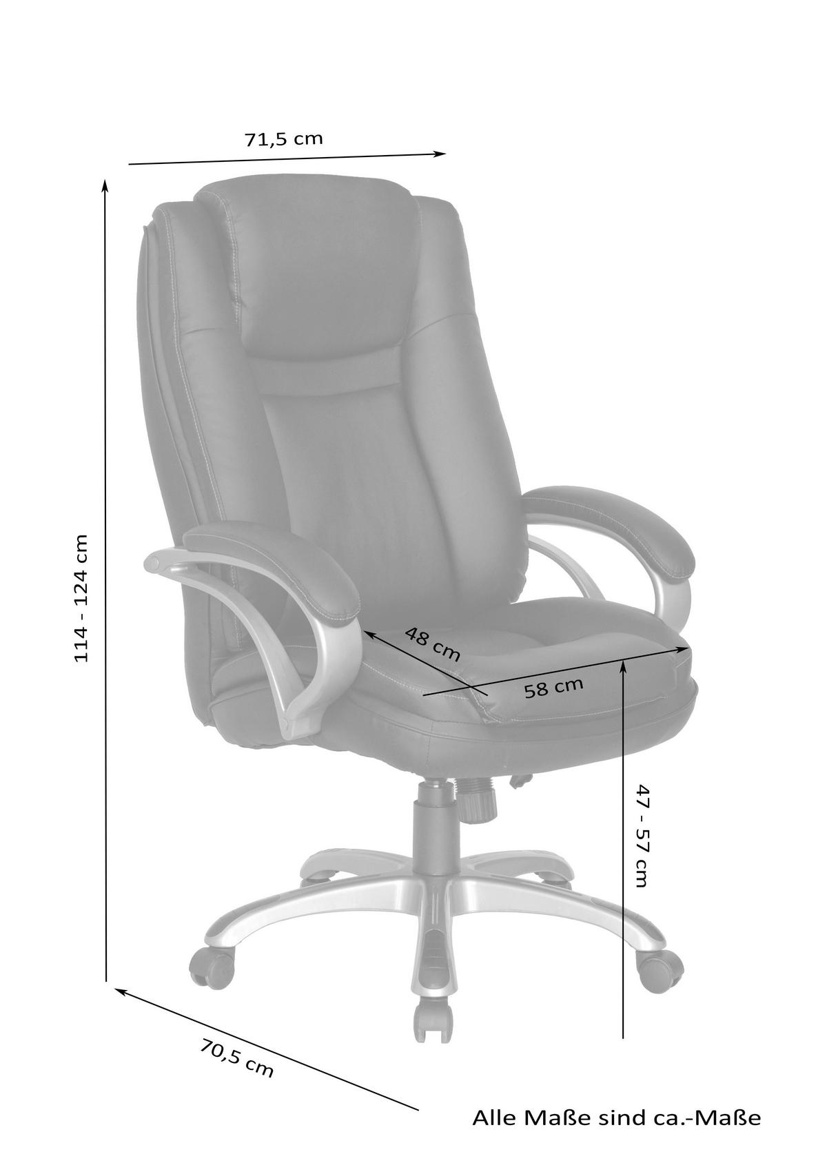 XXL-Chefsessel BRUNO-XXL anthrazit Kunstleder BRUNO-XXL - anthrazit (71,50/114,00/70,50cm) - byLIVING