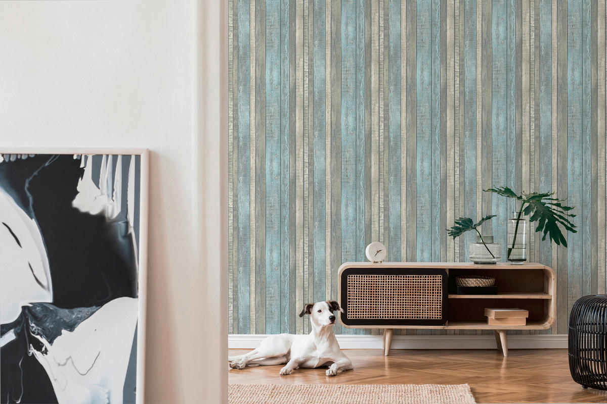 A.S.Creation Vliestapete Best of Wood`n Stone 2nd Edition Holzoptik blau grau B/L: ca. 53x1005 cm Best of Wood`n Stone 2nd Edition - blau/grau (53,00/1005,00cm) - A.S.Creation