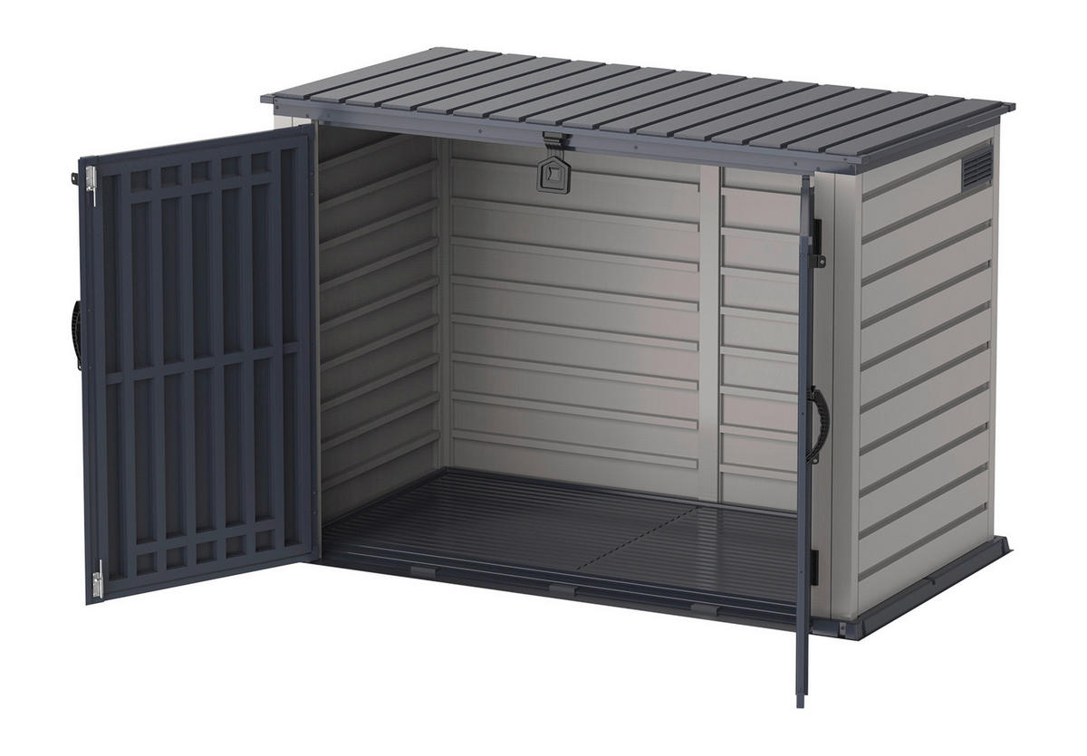 VCM Mülltonnenbox 3er StoreAway grau Kunststoff B/H/L: ca. 124x190x108 cm StoreAway - grau (108,00/124,00/190,00cm) - VCM