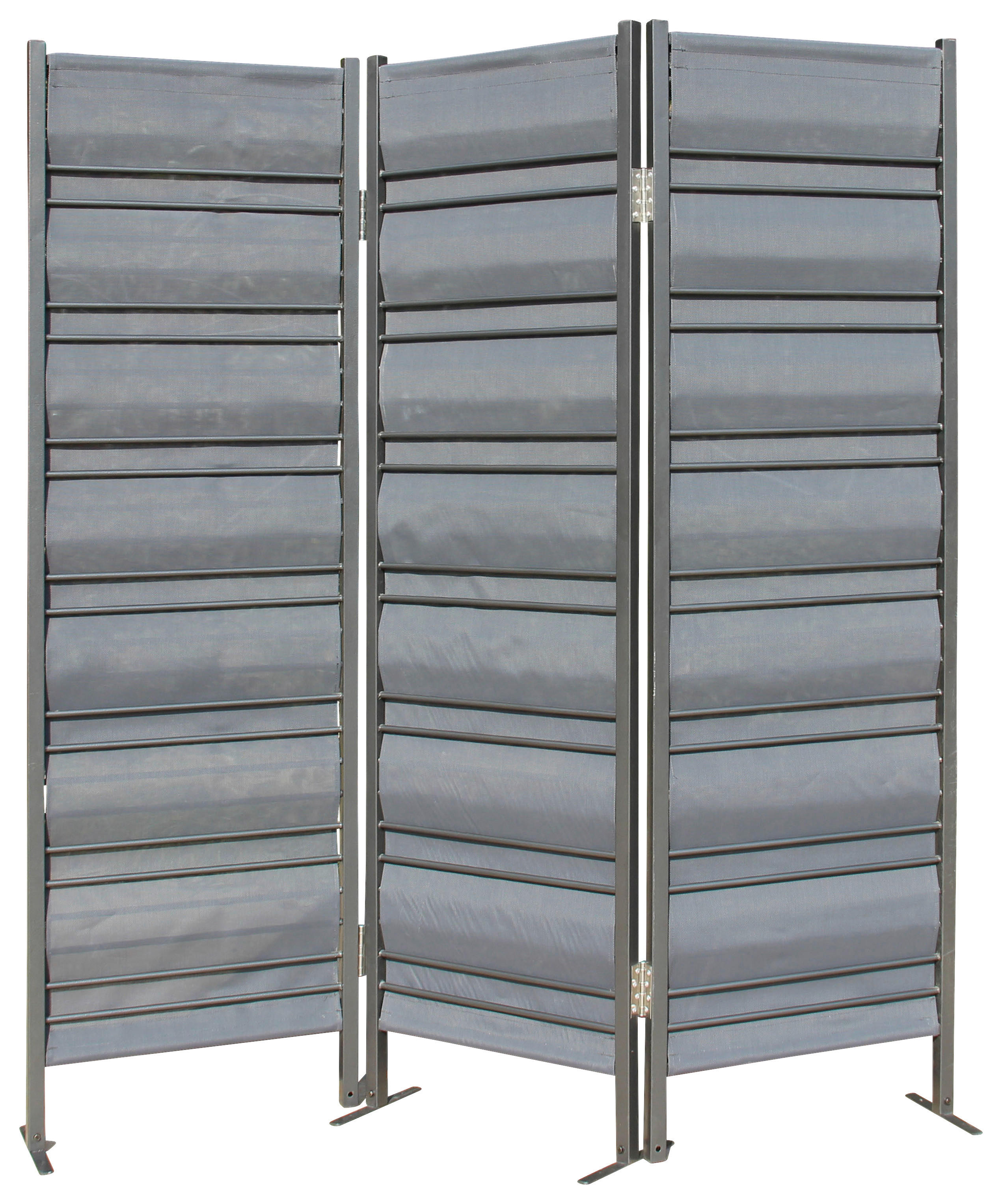 Grasekamp Paravent Venecia schwarz Stahl B/H/L: ca. 25x195x180 cm Venecia - schwarz/anthrazit (180,00/25,00/195,00cm) - Grasekamp