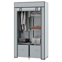 HOMCOM Kleiderschrank hellgrau Polypropylen B/H/L: ca. 42,5x83x162,5 cm Kleiderschrank - hellgrau (162,50/42,50/83,00cm) - HOMCOM