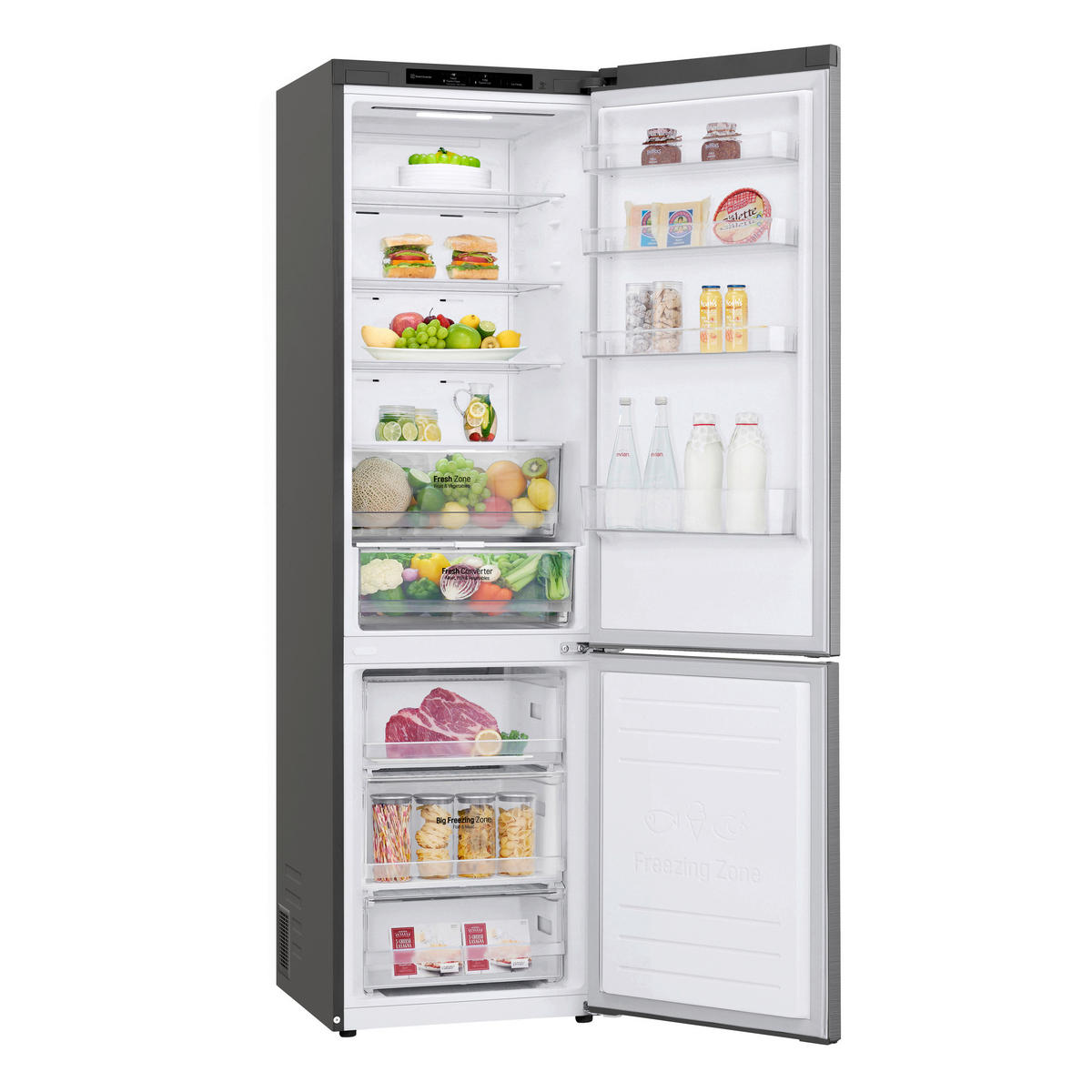LG Kühl-/Gefrierkombination GBP52PZNCN1 silber B/H/T: ca. 60x204x66 cm Kühl-/Gefrierkombi GBP52PZNCN1 - silber (60,00/204,00/66,00cm) - LG