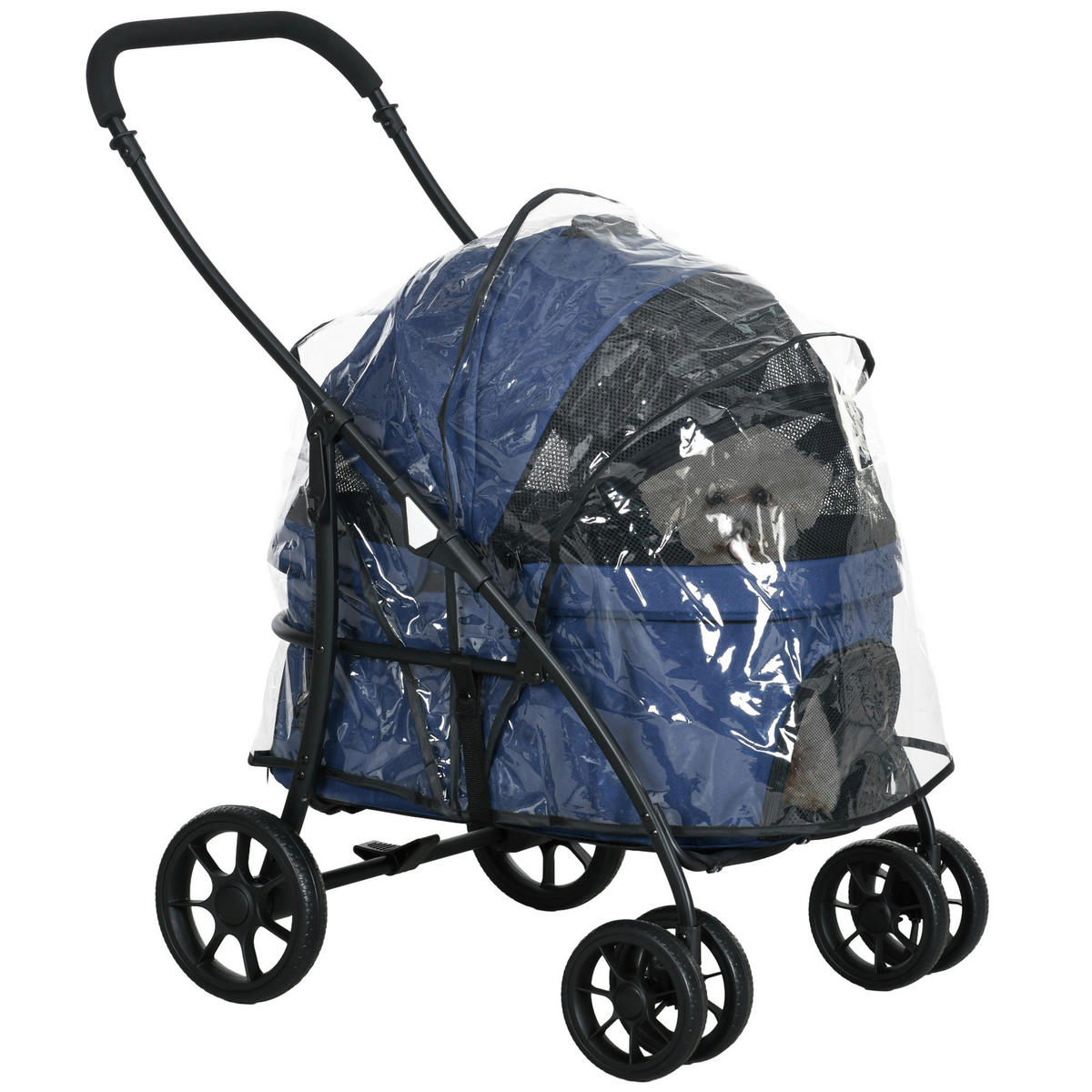 PawHut Hunde-Zubehör blau Edelstahl B/H/L: ca. 68x81x98,5 cm Hundebuggy - blau (98,50/68,00/81,00cm) - PawHut