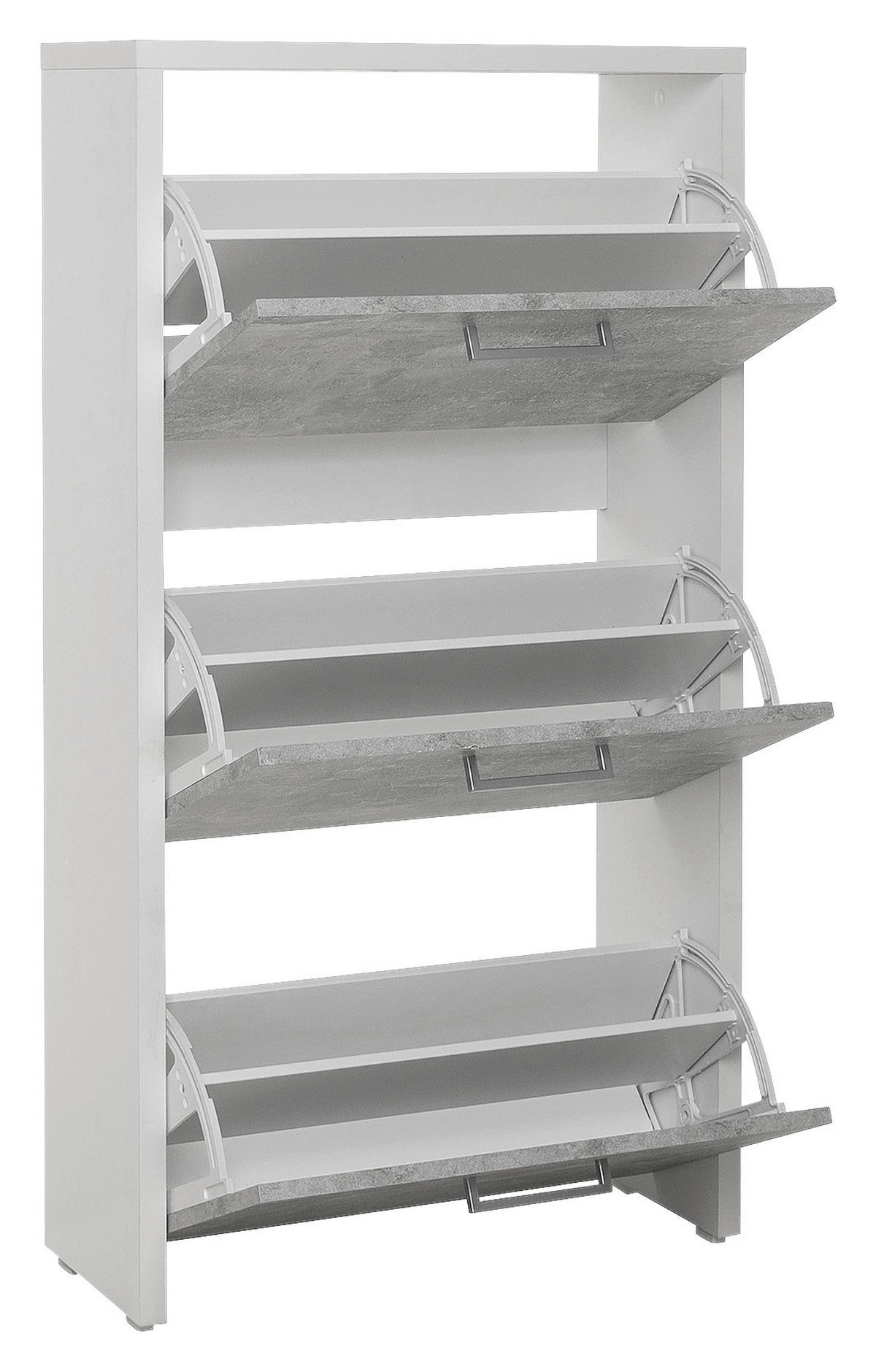 Schuhkipper Fulda Beton Optik weiß B/H/T: ca. 61x115x25 cm Fulda - Beton/weiß (61,00/115,00/25,00cm)