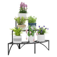 Outsunny Pflanzenständer schwarz Metall B/H/L: ca. 60x60x87 cm Pflanzenständer - schwarz (87,00/60,00/60,00cm) - Outsunny