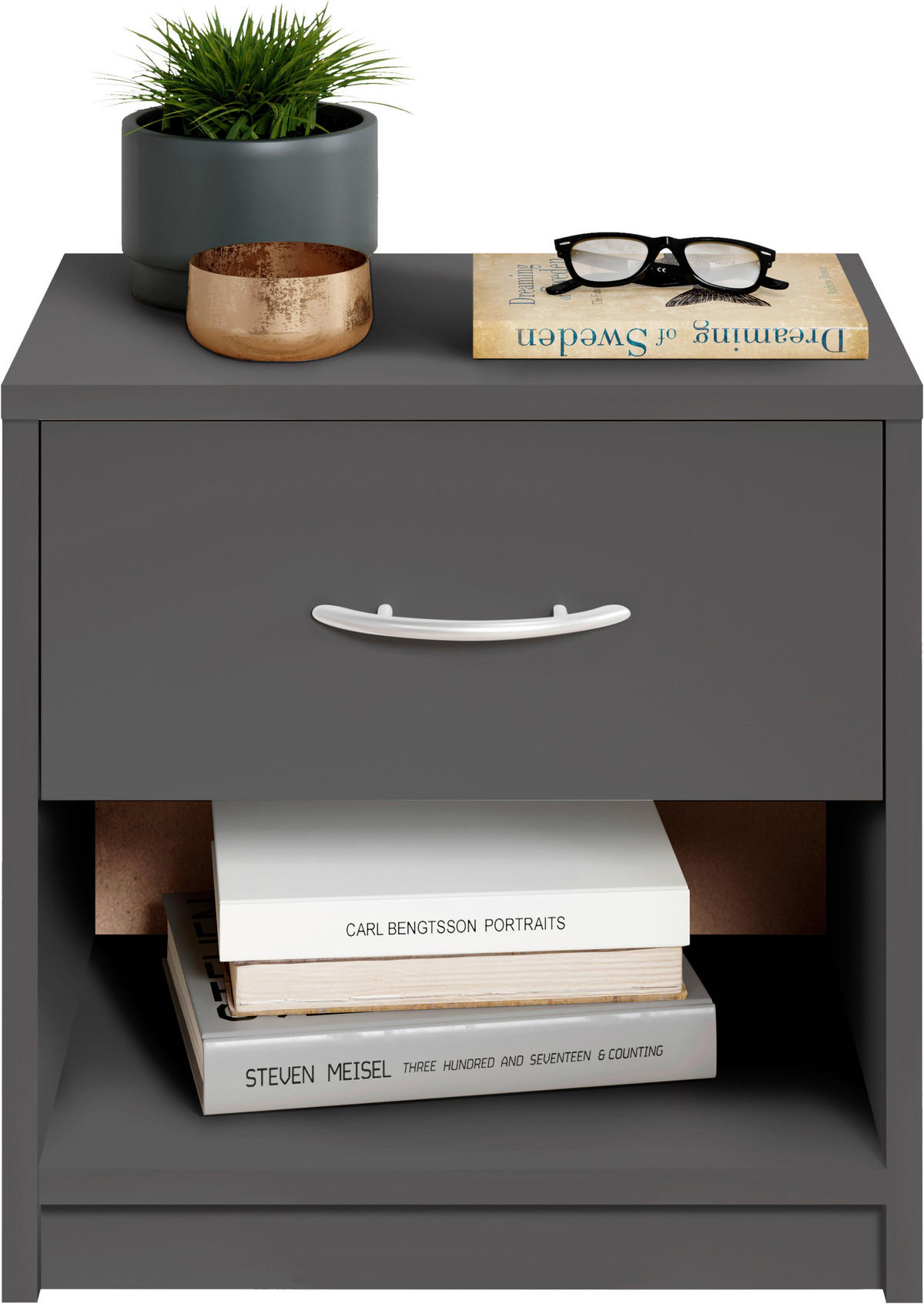 Nachtkonsole Pepe Graphit B/H/T: ca. 39x41x28 cm Pepe - Graphit (39,00/41,00/28,00cm)