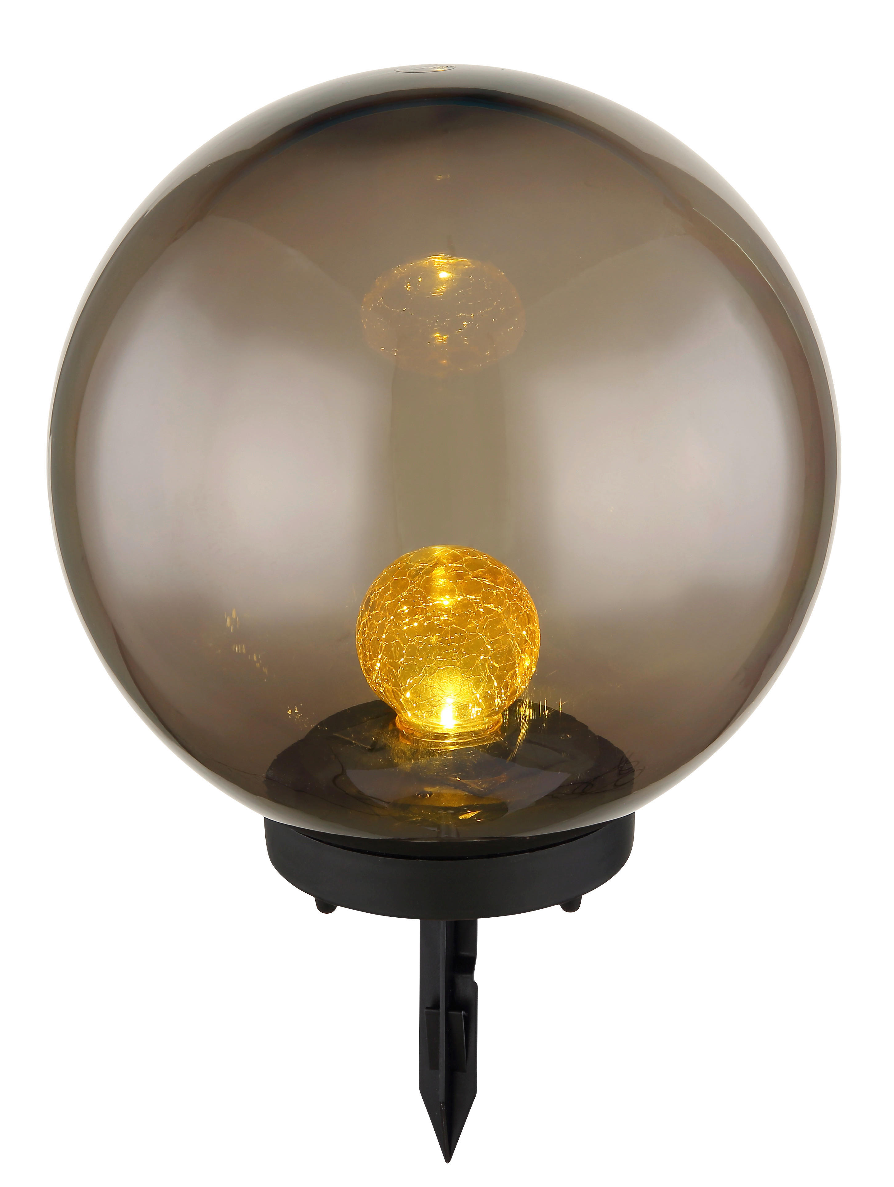 LED-Solarleuchte schwarz Glas Kunststoff H/D: ca. 38,5x25 cm SOLAR - schwarz (25,00/38,50cm) - GLOBO