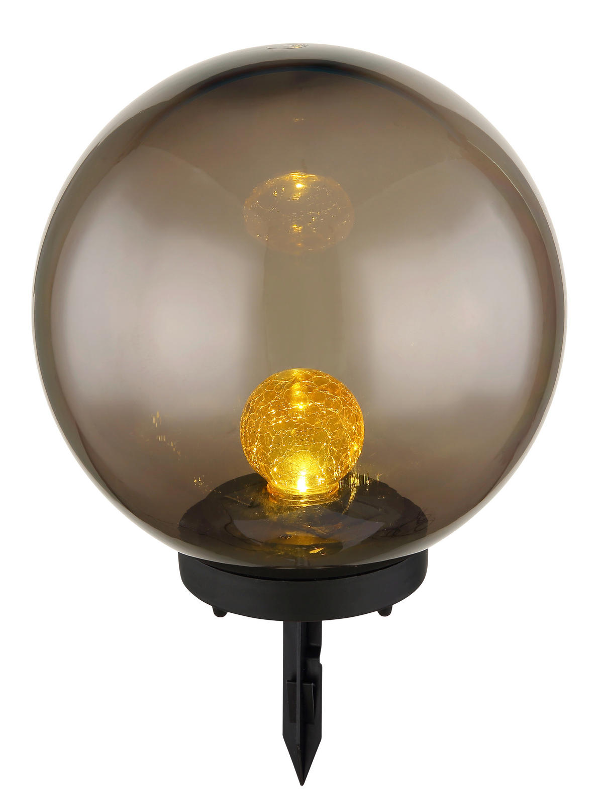 LED-Solarleuchte schwarz Glas Kunststoff H/D: ca. 38,5x25 cm SOLAR - schwarz (25,00/38,50cm) - GLOBO