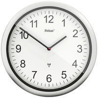 Mebus Wanduhr silber D: ca. 25 cm Wanduhr_Funk - weiß/silber (25,00cm) - Mebus