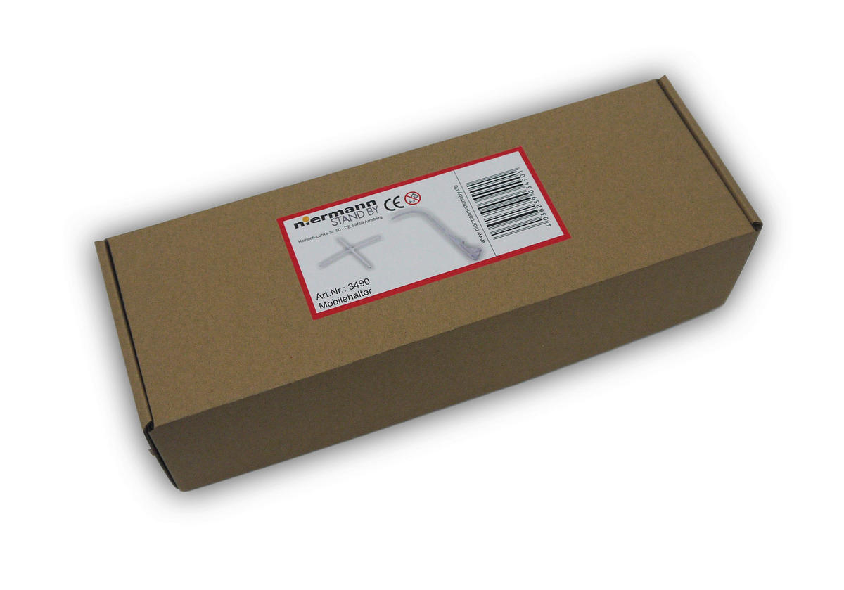 Niermann Mobilehalter zum Schrauben B/H/L: ca. 11x6x35 cm zum Schrauben - weiß (35,00/11,00/6,00cm) - Niermann