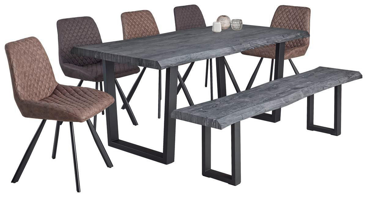 Stuhl Emily dunkelbraun schwarz Microfaser Metall B/H/T: ca. 51x87x63 cm Emily - dunkelbraun/schwarz (51,00/87,00/63,00cm)