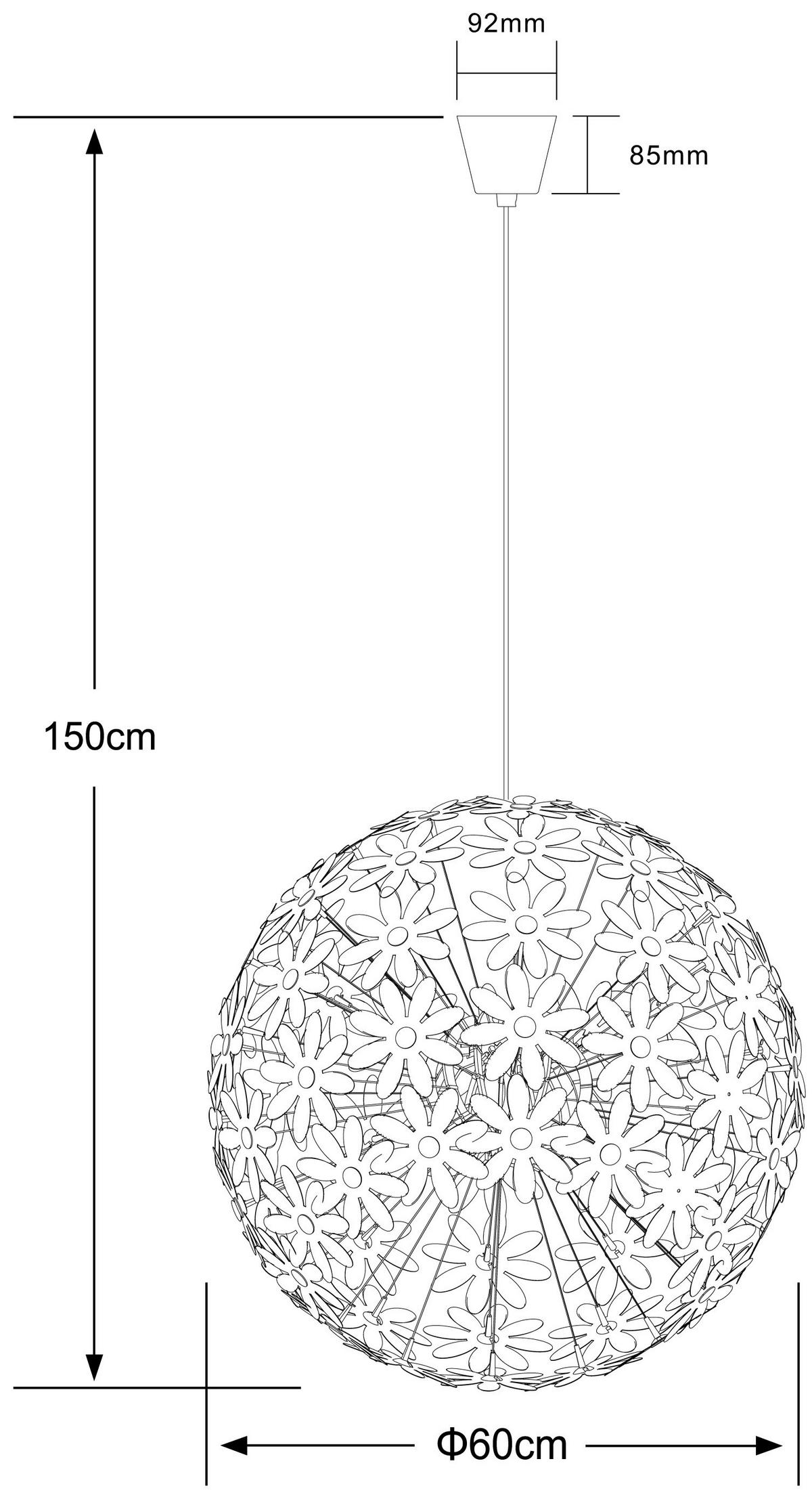 GLOBO Pendelleuchte 15024 weiß Kunststoff H/D: ca. 150x60 cm E27 1 Brennstellen Stella - weiß (60,00/150,00cm) - GLOBO