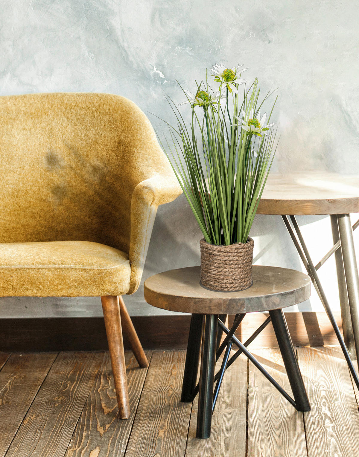 Kunstpflanze grün Kunststoff Rudbeckiengras - grün