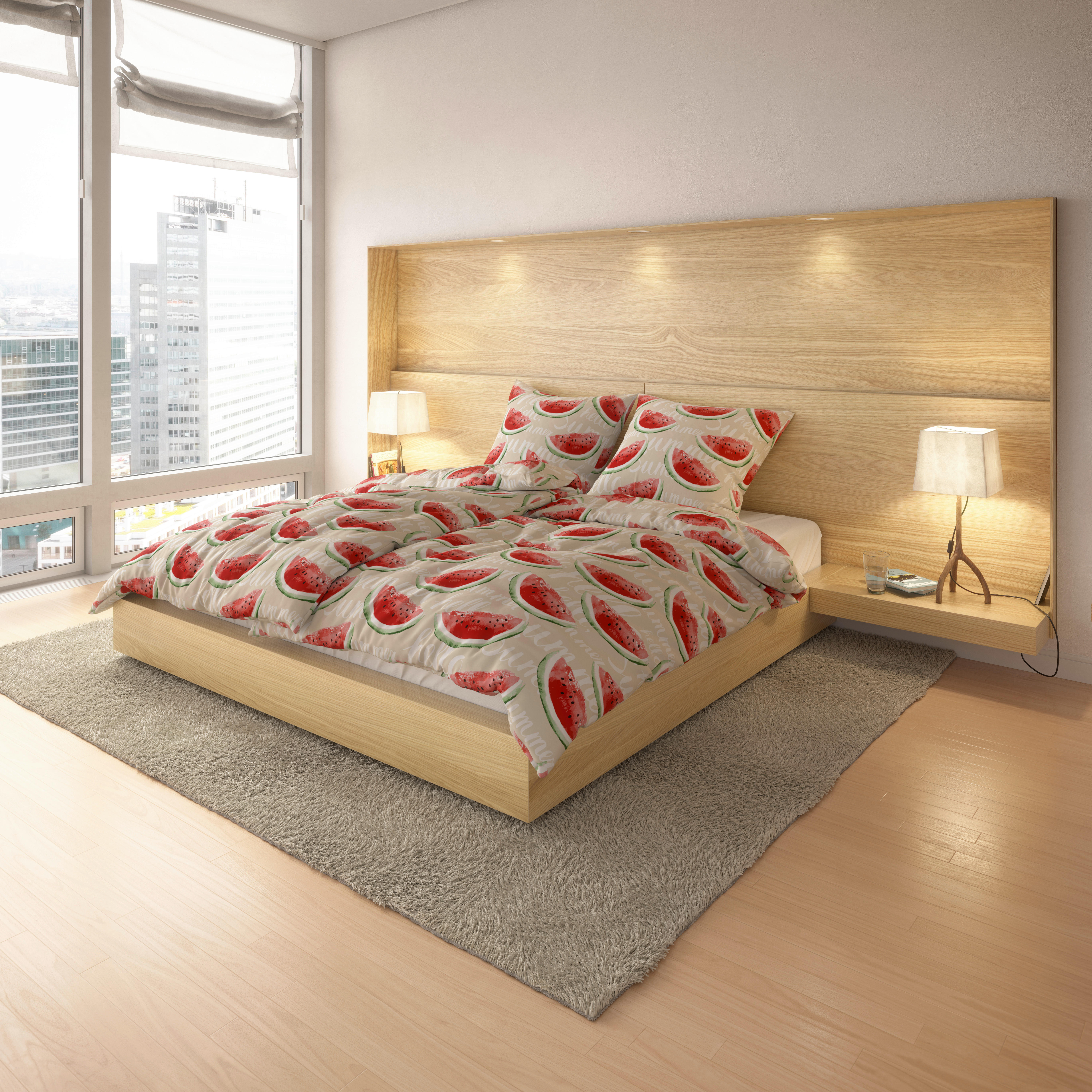 Microfaser Bettwäsche Bettwäsche_Microfaser Melone - beige/rot (135,00/200,00cm)