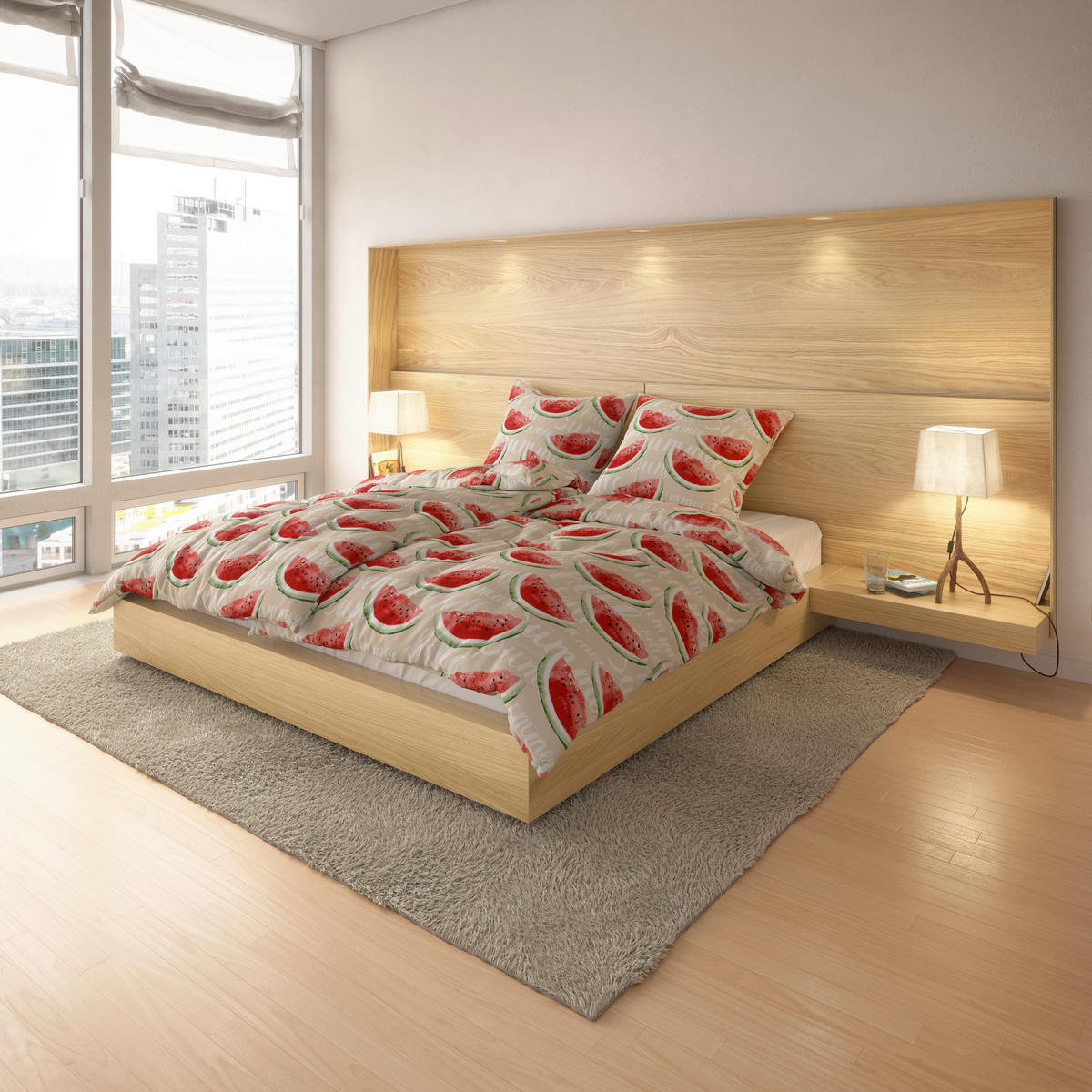 Microfaser Bettwäsche Bettwäsche_Microfaser Melone - beige/rot (135,00/200,00cm)