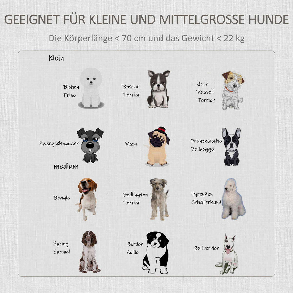 PawHut Hundekäfig Hundekäfig - (85,00/55,00/75,00cm) - PawHut