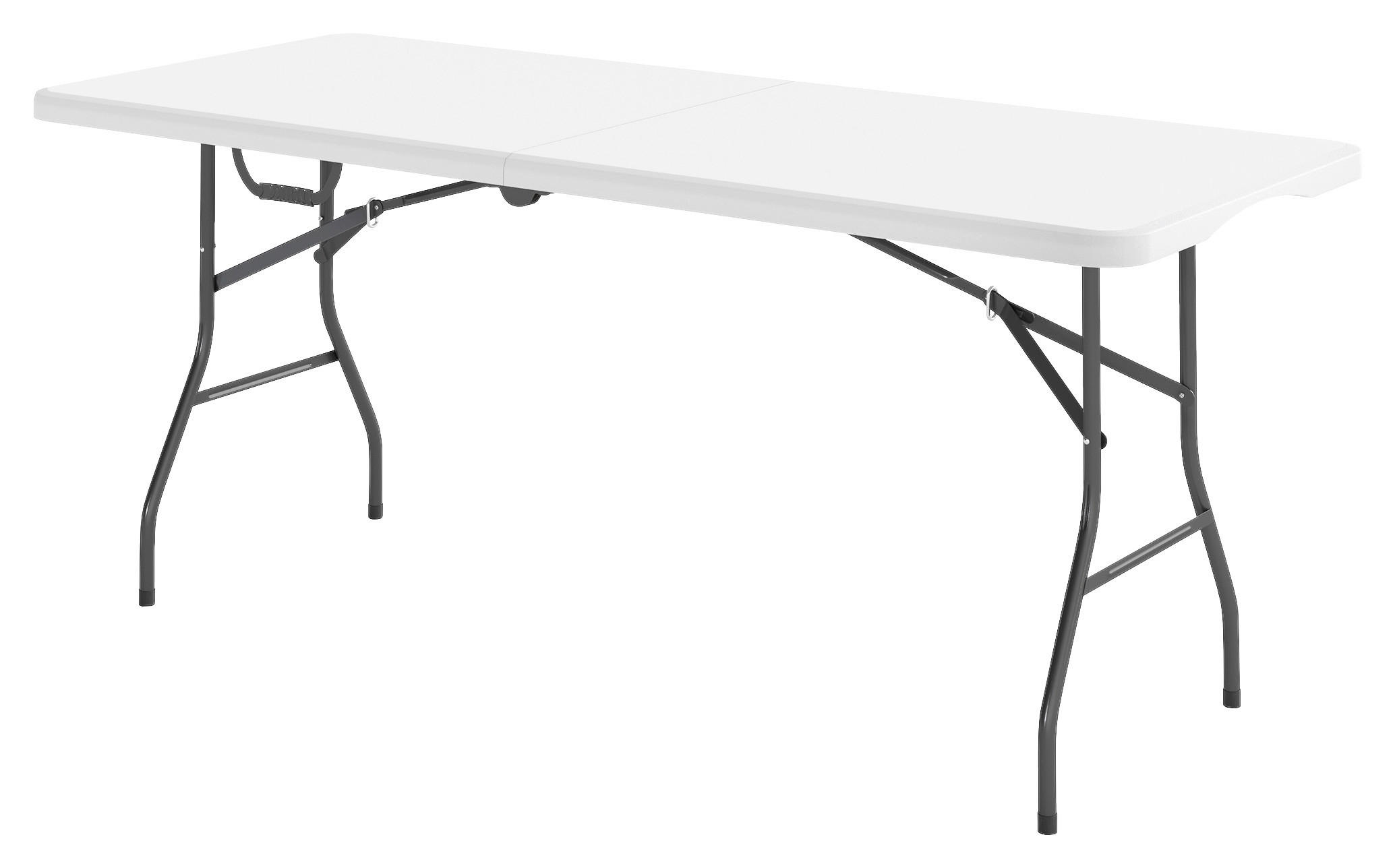 Outsunny Campingtisch weiß Metall B/H/L: ca. 74x74x180 cm Campingtisch - weiß (180,00/74,00/74,00cm) - Outsunny