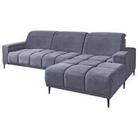 Ecksofa Livorno dunkelgrau Microfaser B/H/T: ca. 286x107x115 cm Livorno - schwarz/dunkelgrau (286,00/107,00/115,00cm)