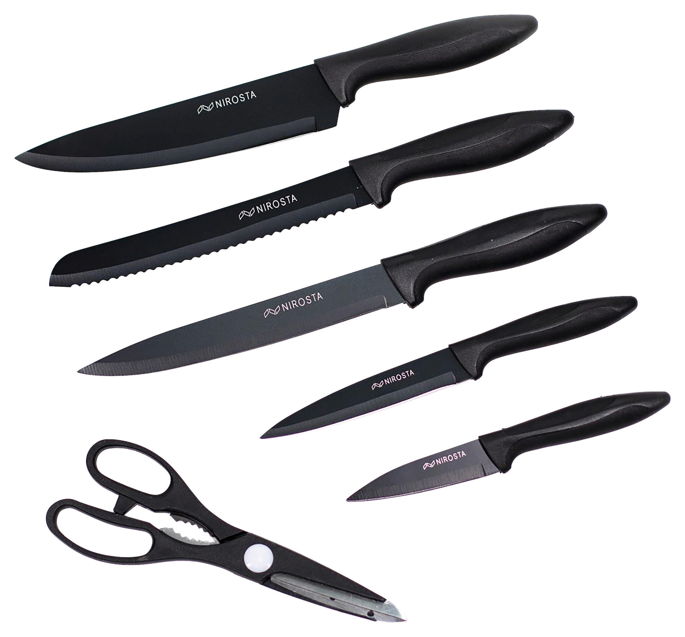 Nirosta Messerset Messerset_6tlg. - schwarz (33,30/43,50/3,00cm) - Nirosta
