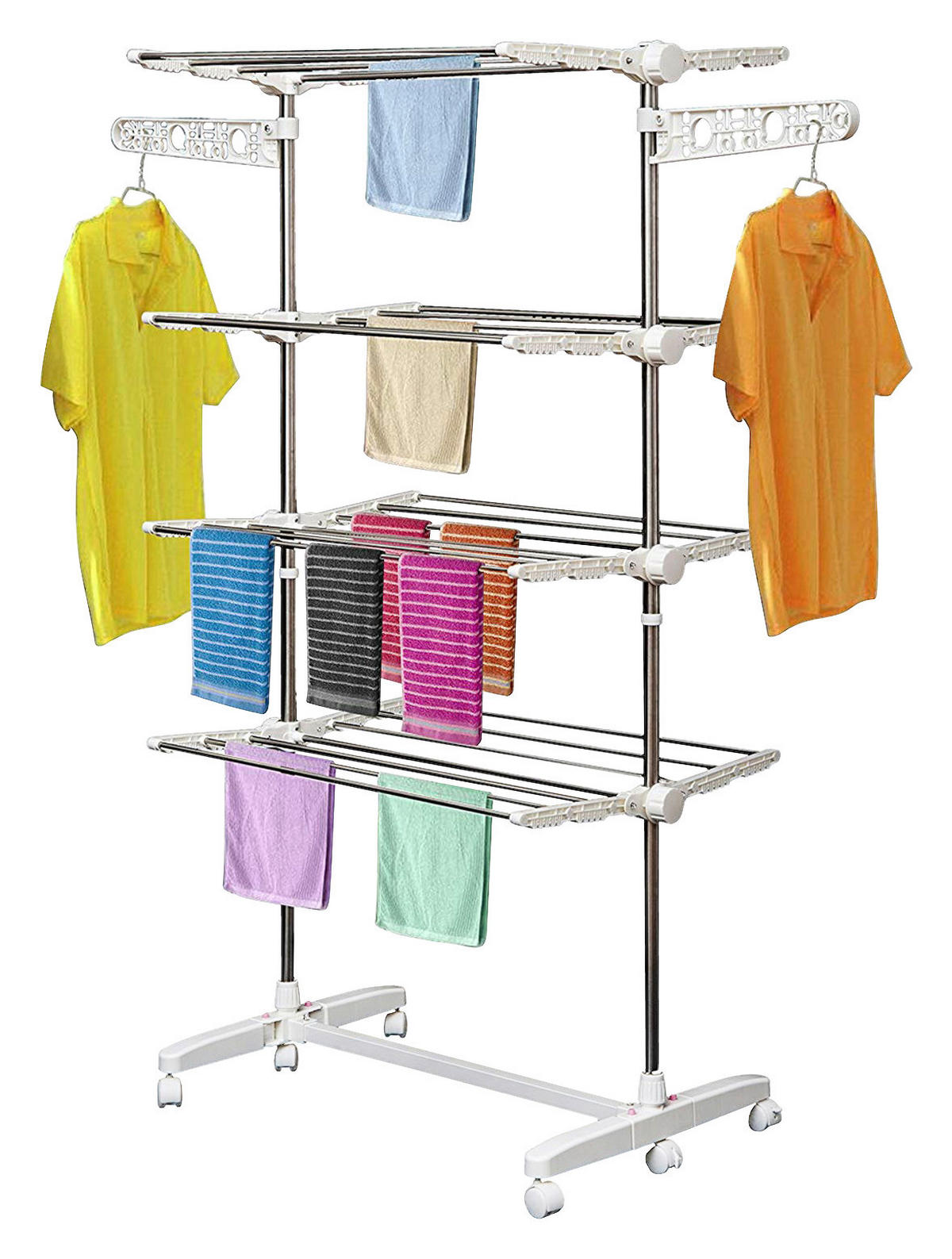 HOMCOM Wäscheständer silber Wäscheständer_mobil - silber (142,00/55,00/172,00cm) - HOMCOM