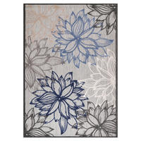 Sanat Outdoorteppich FLORAL grau B/L: ca. 120x170 cm FLORAL - grau (120,00/170,00cm) - Sanat