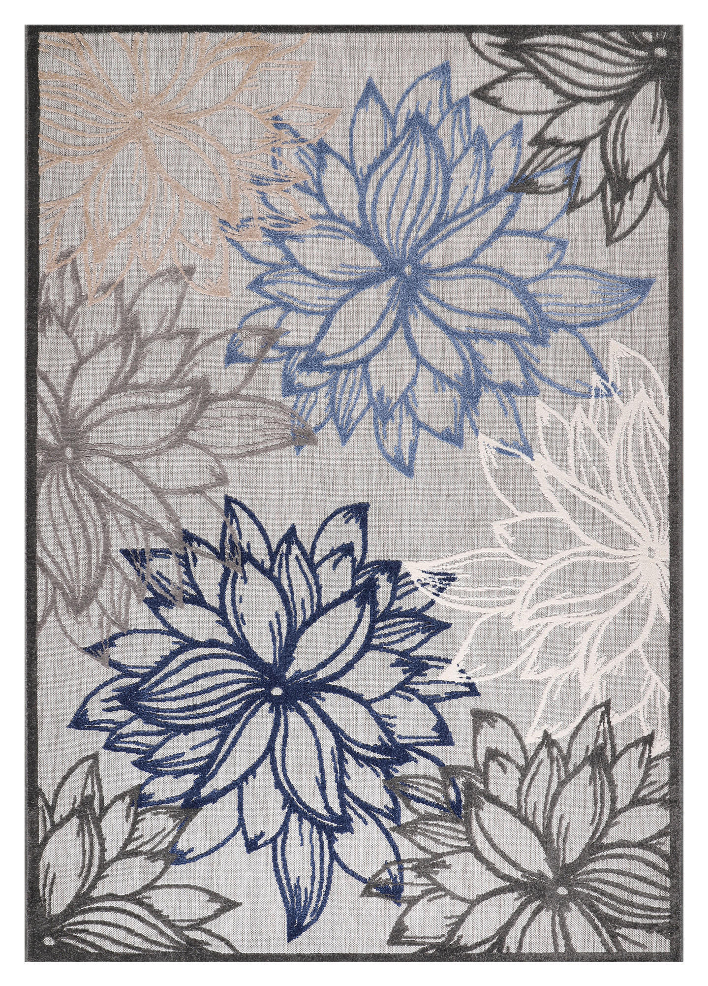 Sanat Outdoorteppich FLORAL grau B/L: ca. 140x200 cm