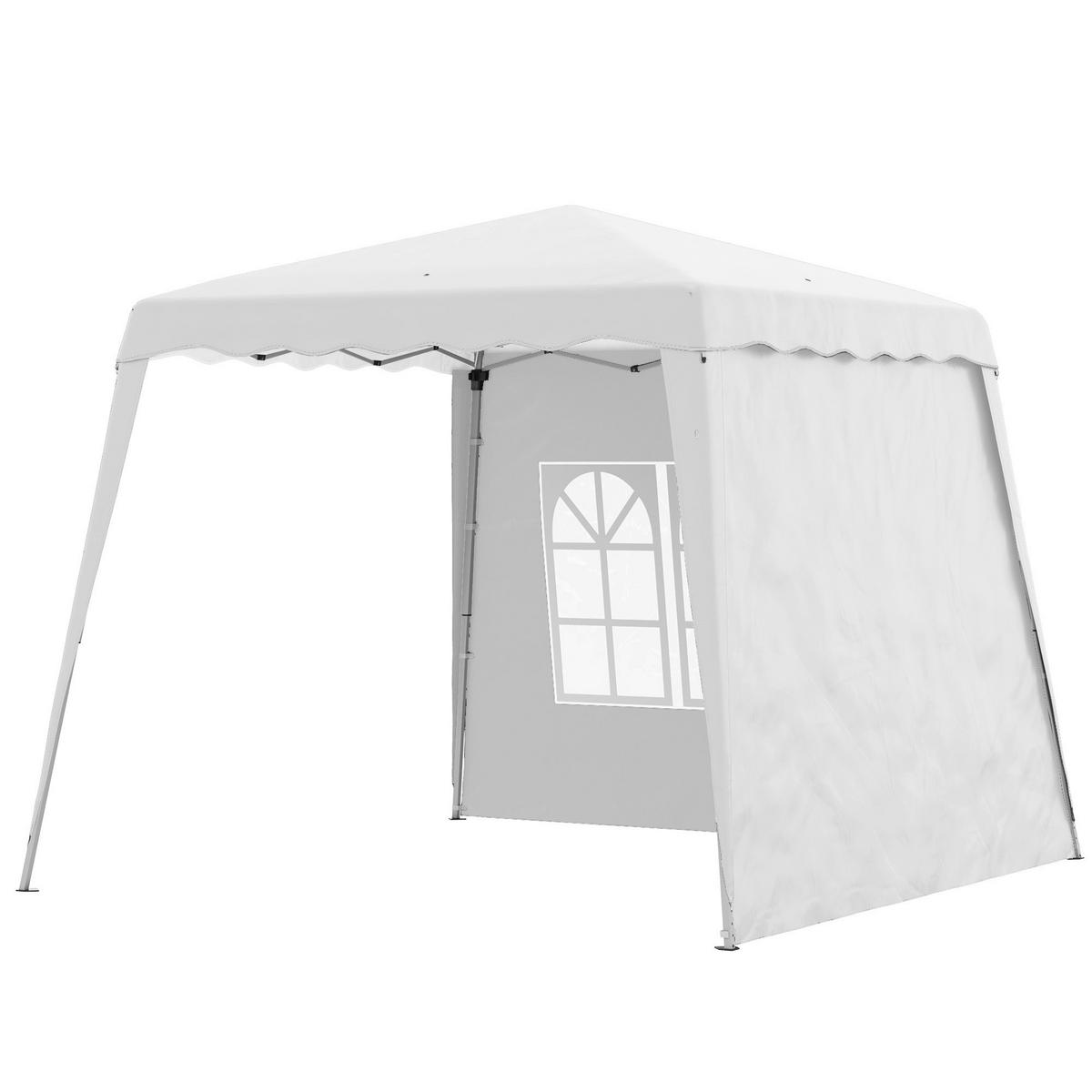Outsunny Pavillon weiß Edelstahl B/H/L: ca. 240x240x250 cm Pavillon - weiß (250,00/240,00/240,00cm) - Outsunny