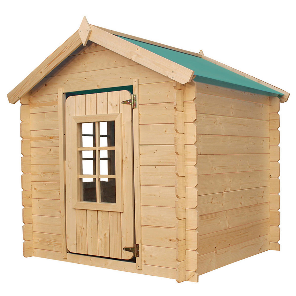 Timbela Kinderspielhaus M570Z natur B/H/L: ca. 114x121x111 cm M570Z - natur/grün (111,00/114,00/121,00cm) - Timbela
