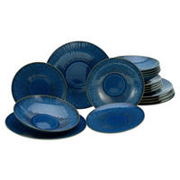 CreaTable Tafelservice Sea Breeze blau Steinzeug 18 tlg. Sea Breeze - blau - CreaTable